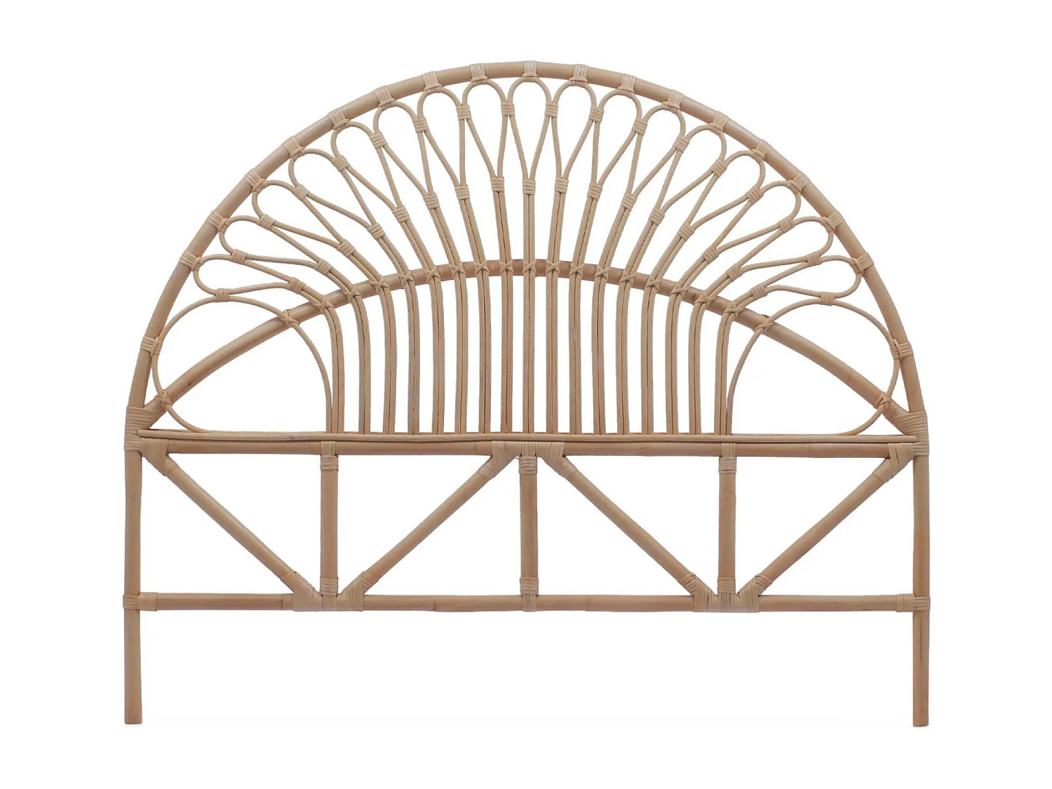 Tête de lit en rotin naturel. L 160 x P3 x H130cm