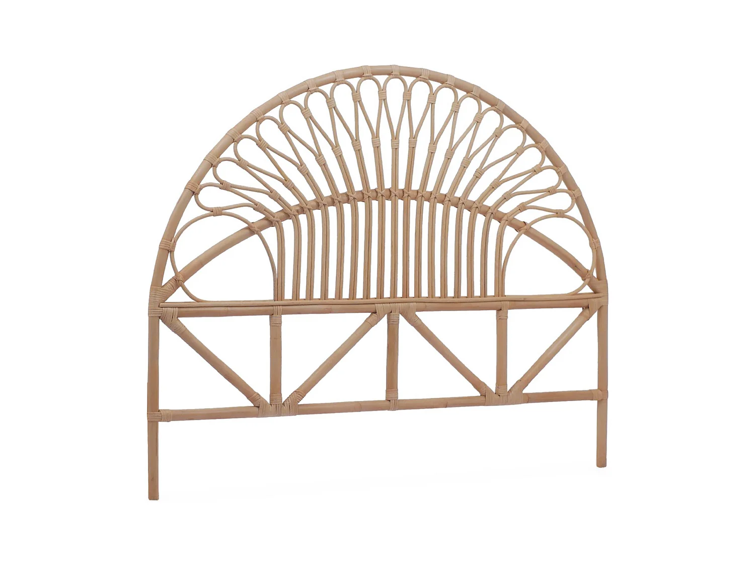 Tête de lit en rotin naturel. L 160 x P3 x H130cm