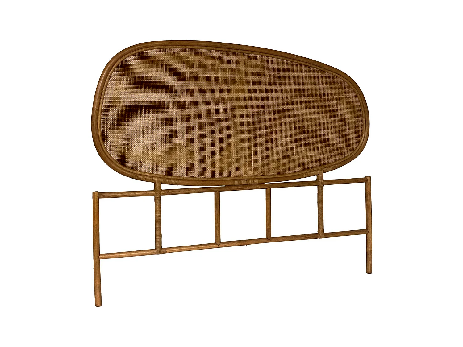 Tête de lit organique en rotin foncé SAMOA 140cm