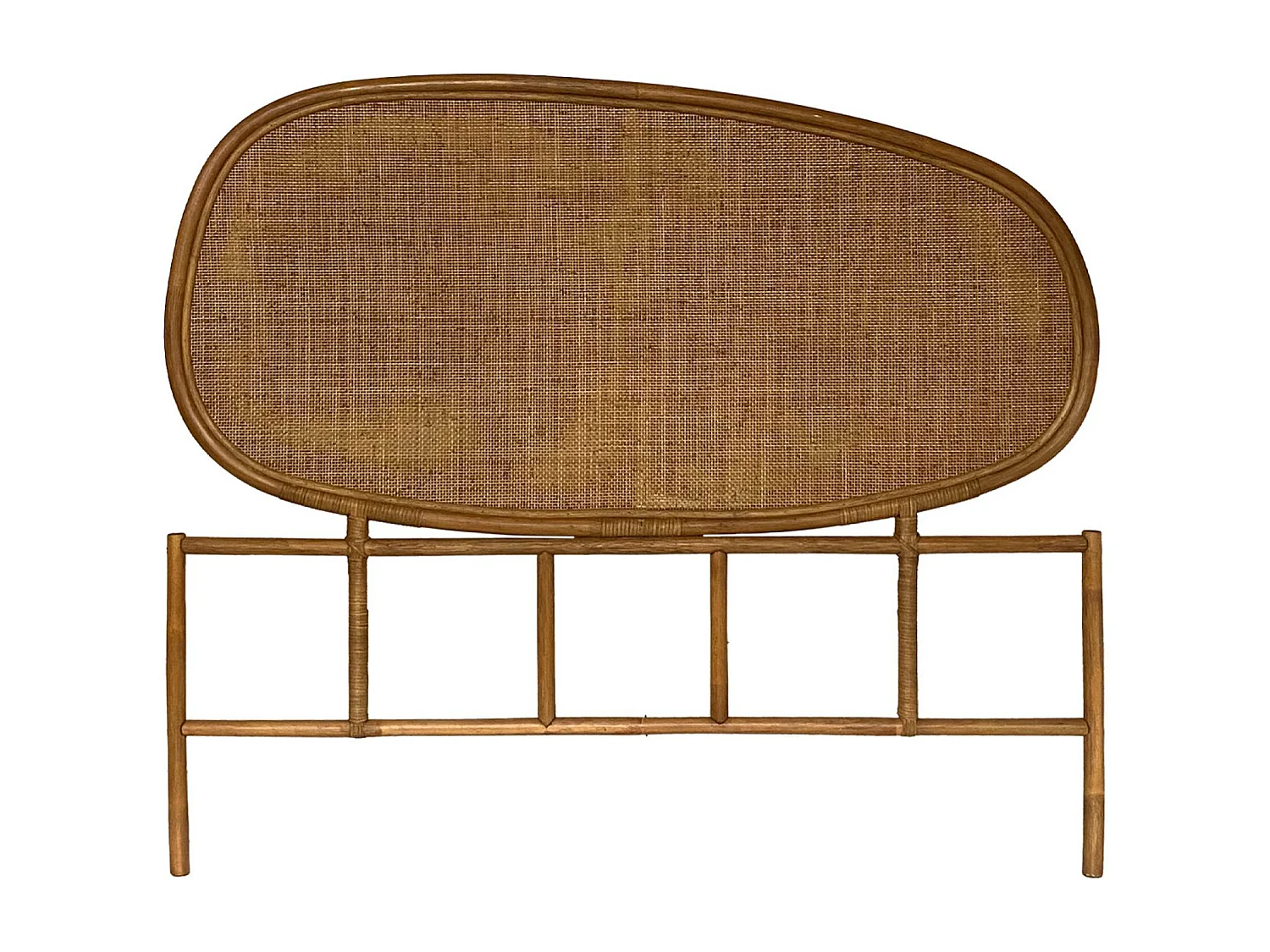 Cabecero de ratán oscuro