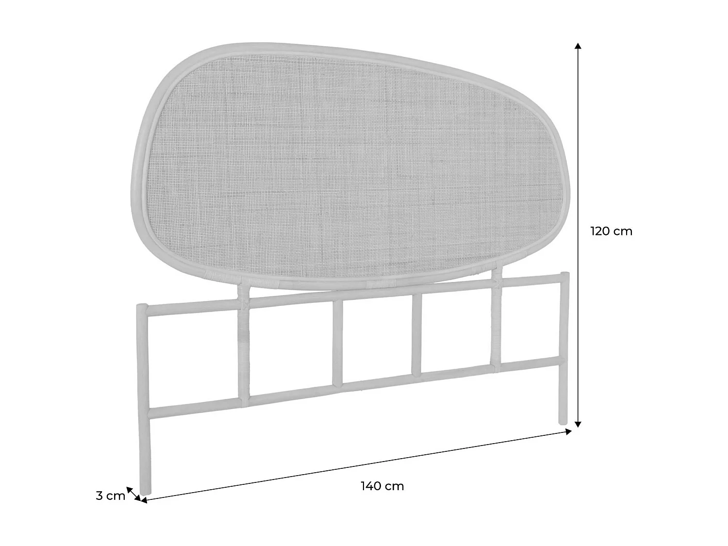 Cabecero de ratán oscuro