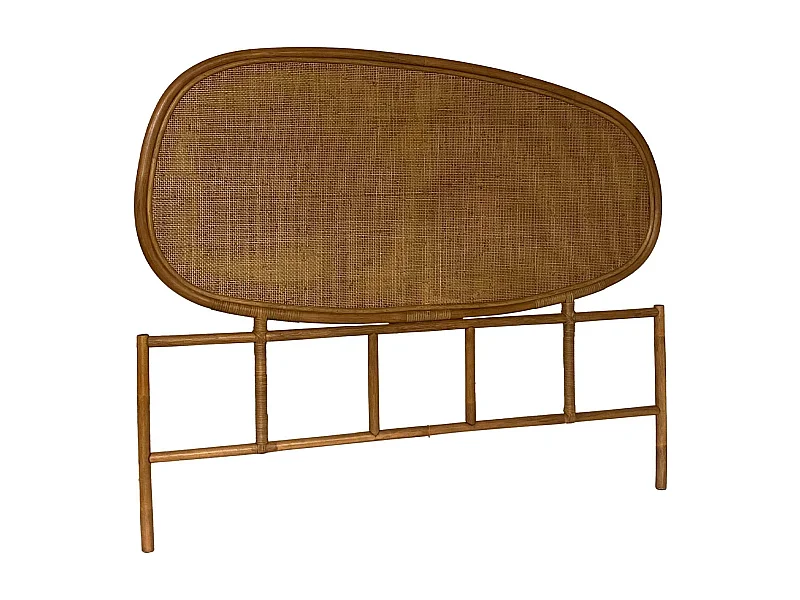 Tête de lit organique en rotin foncé SAMOA 140cm