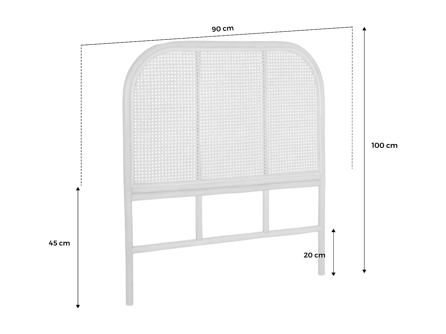 Testiera in rattan naturale e canna