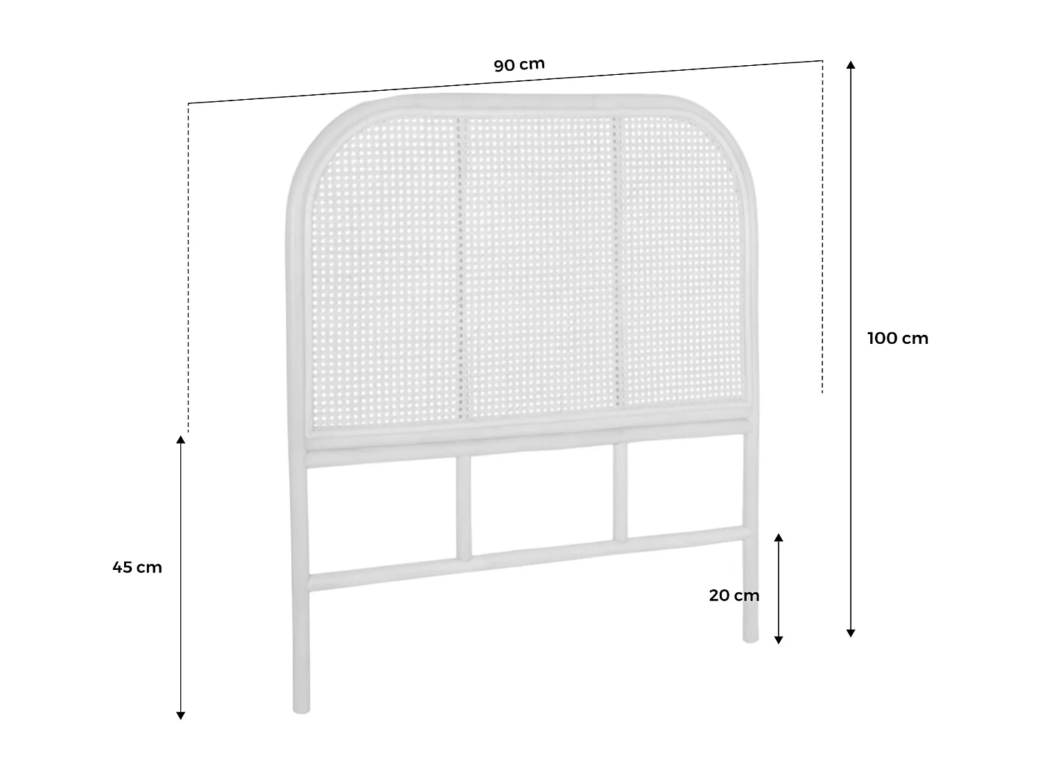 Testiera in rattan naturale e canna