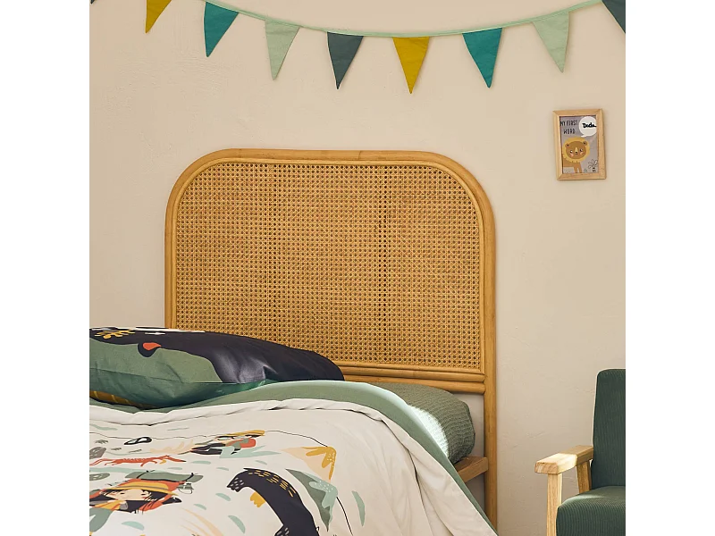 Cabecero de ratán natural y caña