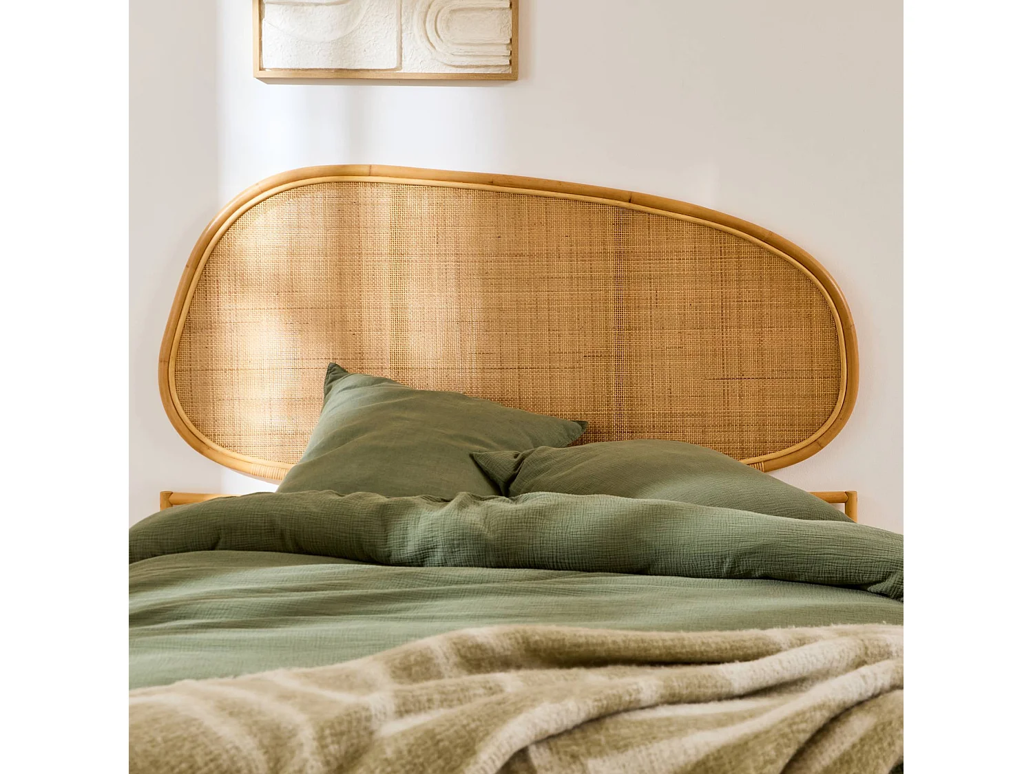 Tête de lit organique en rotin naturel SAMOA 160cm