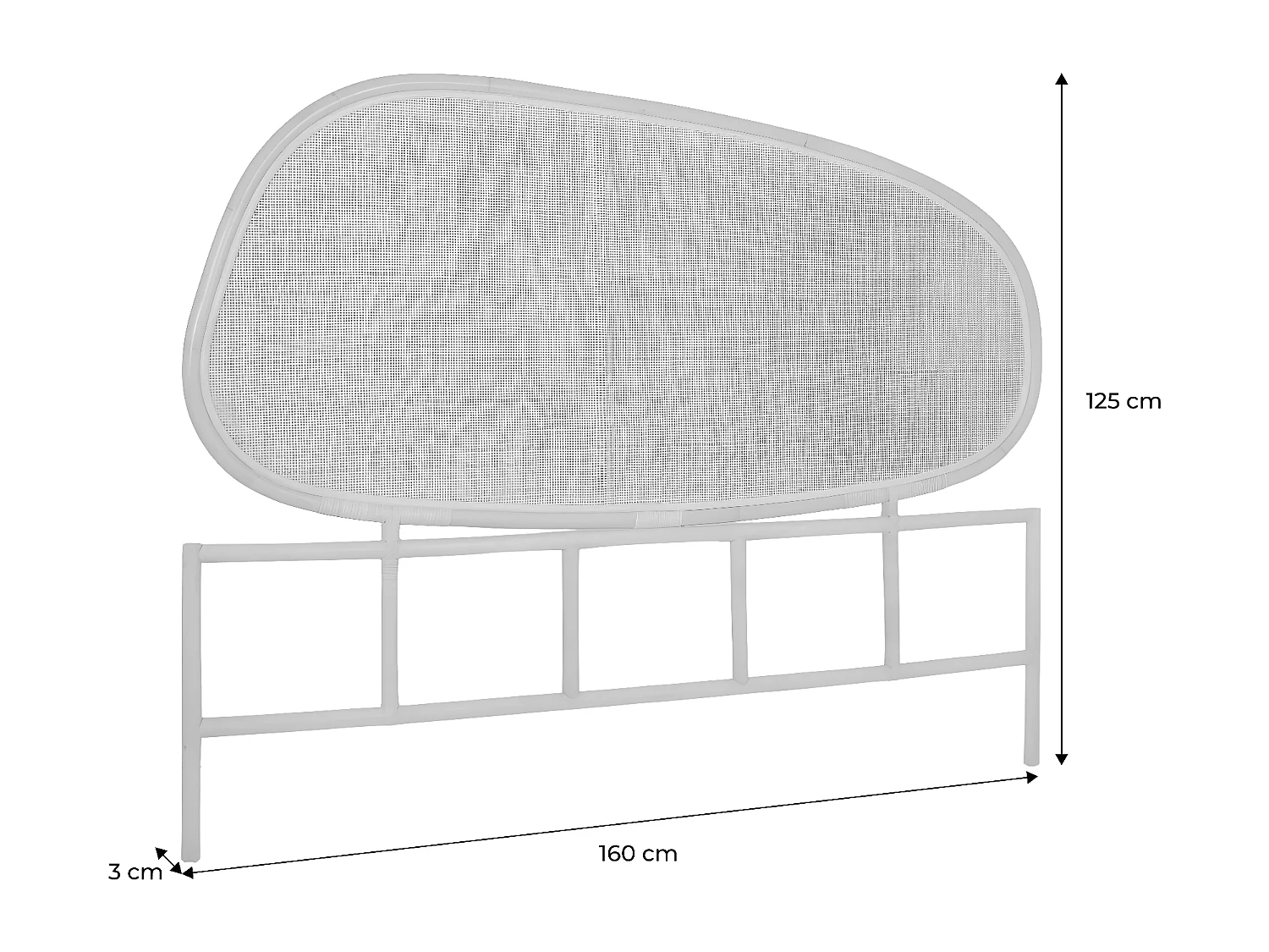 Tête de lit organique en rotin naturel SAMOA 160cm