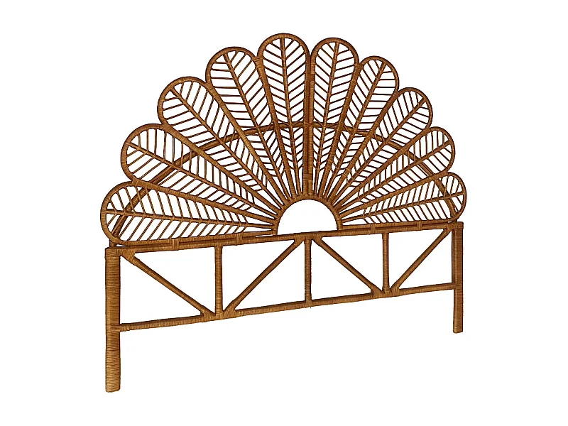 Tête de lit en rotin foncé  L 140 x P6 x H115cm