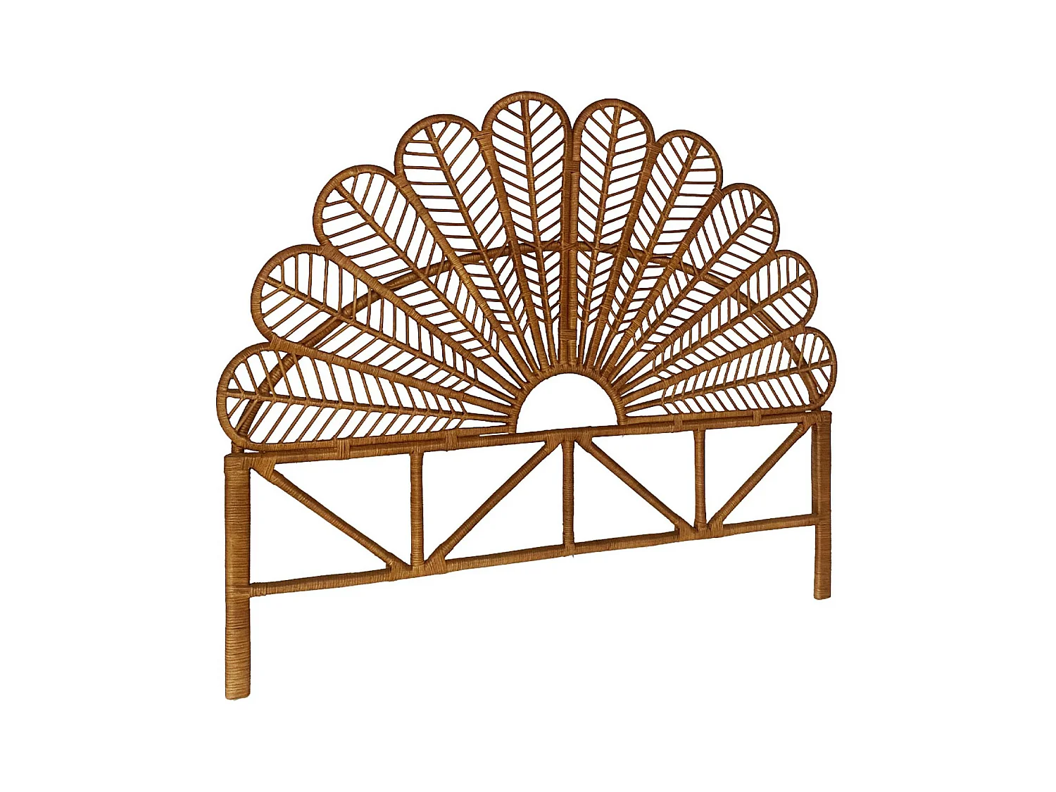 Tête de lit en rotin foncé  L 140 x P6 x H115cm