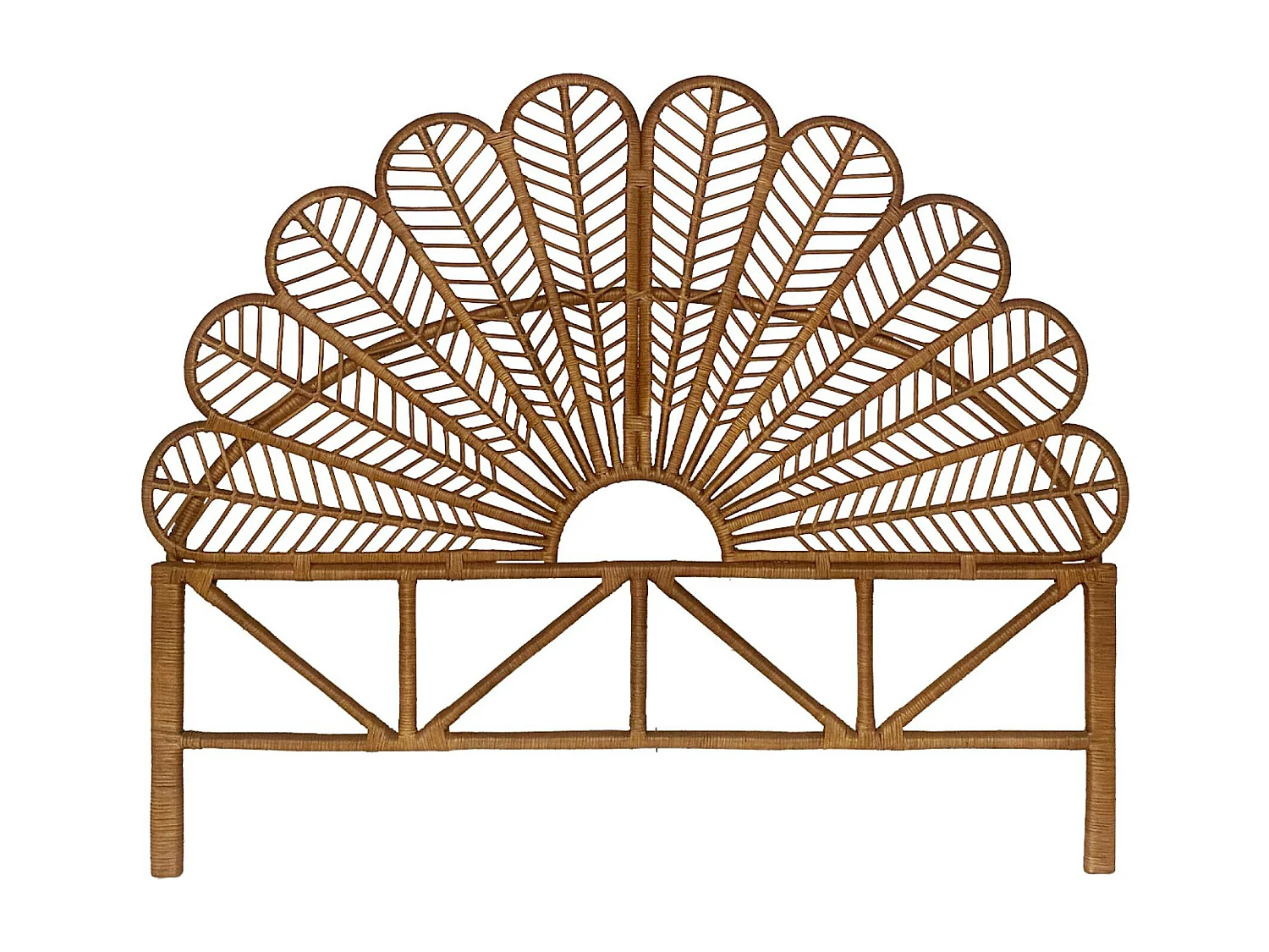 Cabecero de ratán oscuro