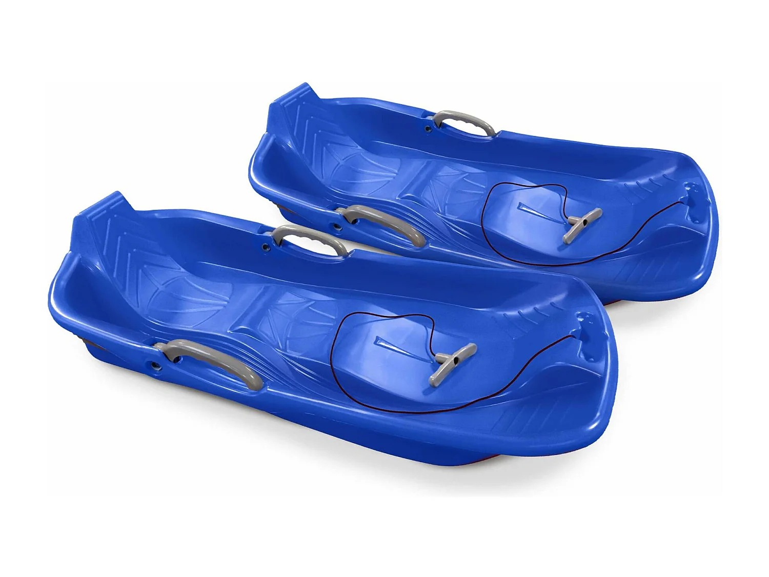 Trineo con frenos y cuerda de 2 plazas, set de 2 azul