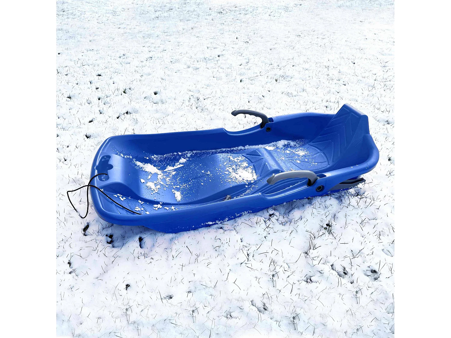 Trineo con frenos y cuerda de 2 plazas, set de 2 azul