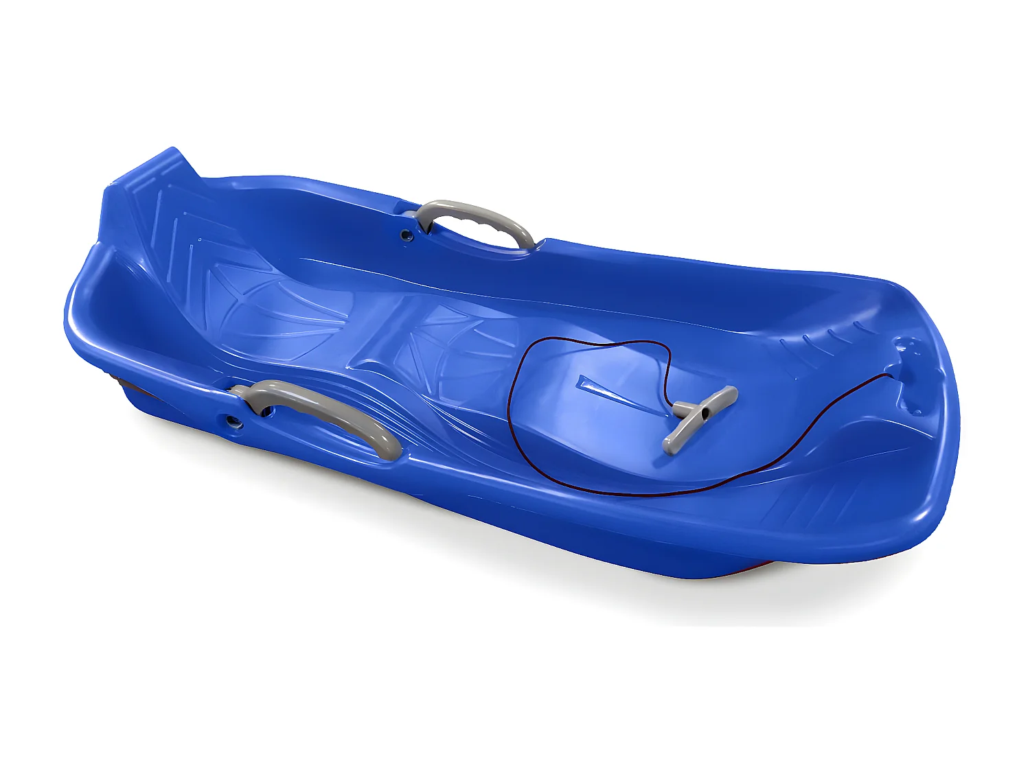 Trineo con frenos y cuerda de 2 plazas, set de 2 azul