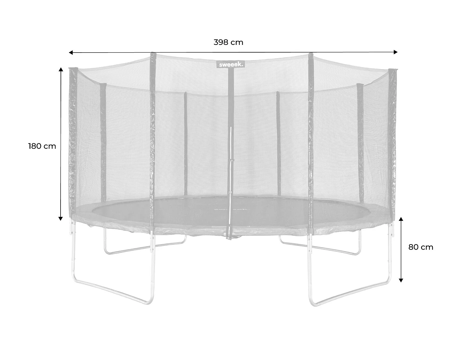 Trampoline 400cm gris avec filet de protection.  échelle. bâche. filet pour chaussures. kit d'ancrage  - Mercure XXL- Trampoline de jardin 400 cm 4m| Qualité