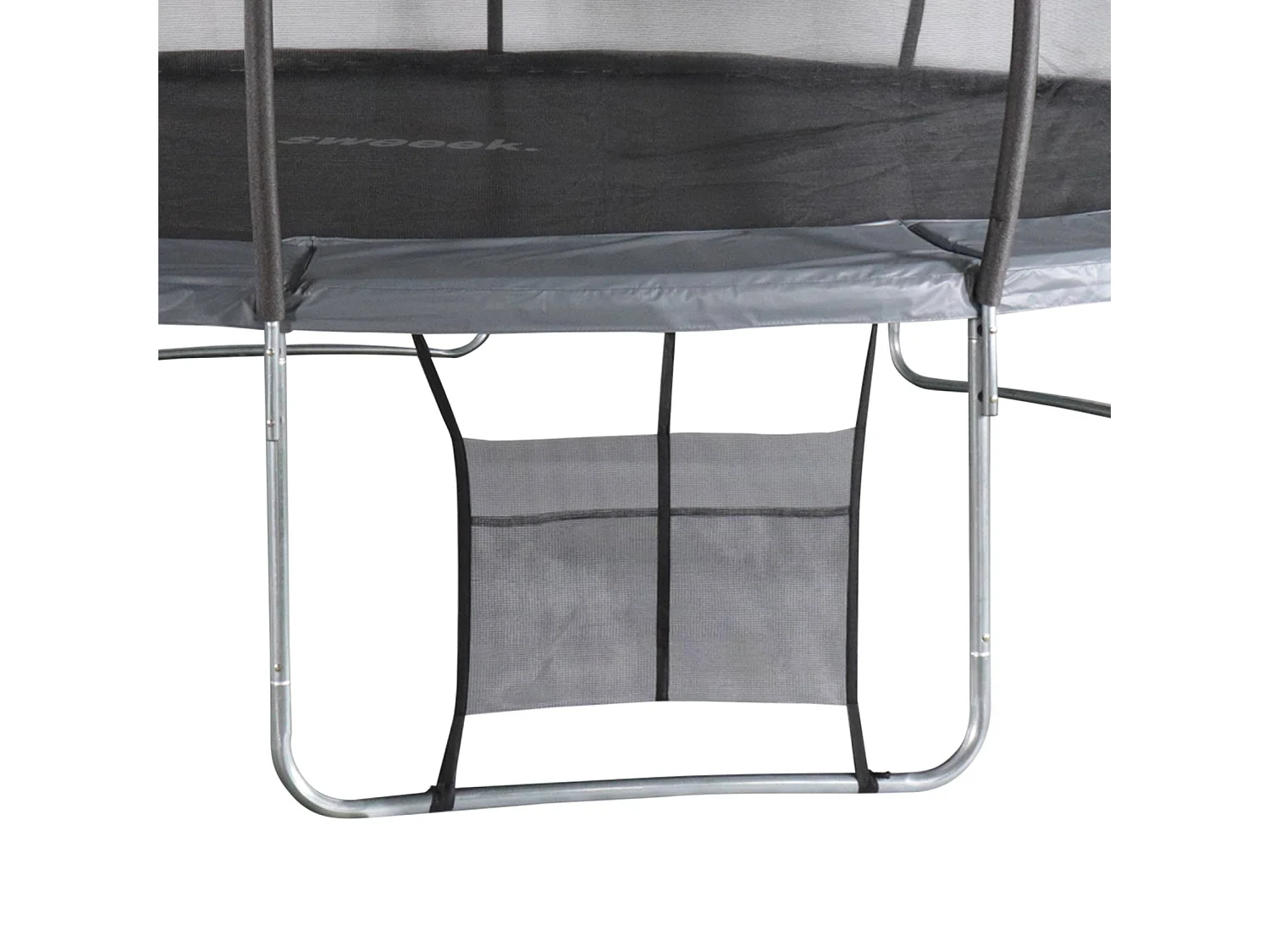 Trampoline rond Ø 490cm gris avec filet de protection intérieur - Jupiter Inner XXL - échelle. bâche. filet pour chaussures et kit d'ancrage 4.90m 490 cm