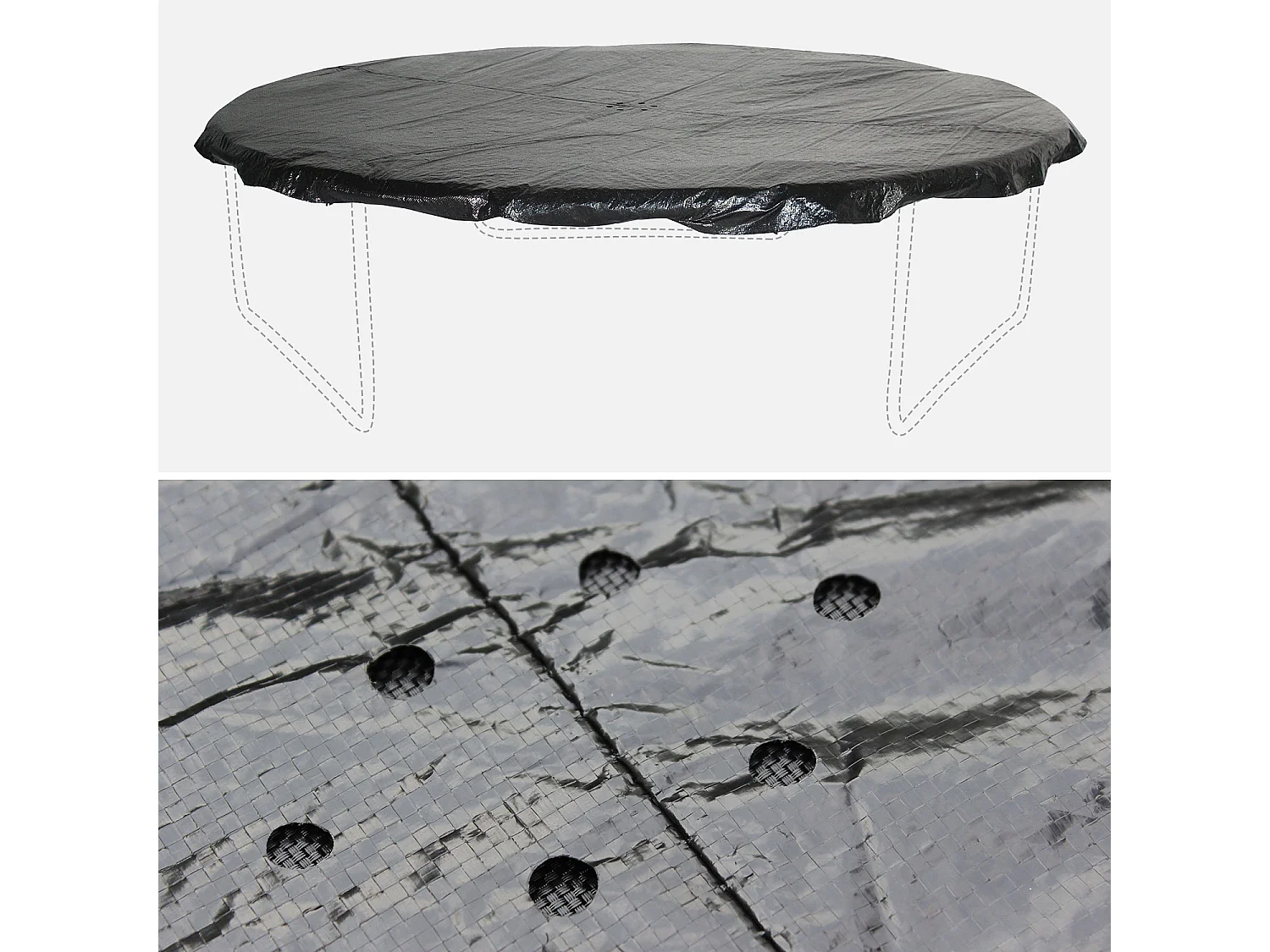 Pack accessoires pour trampoline Ø 305cm Mars/Verseau/ Mars INNER - Échelle. bâche de protection. filet de rangement pour chaussures et kit d’ancrage