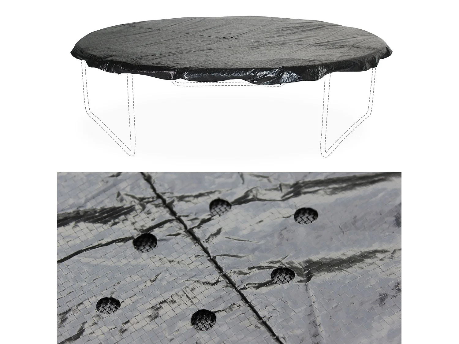 Pack accessoires pour trampoline Ø 305cm Mars/Verseau/ Mars INNER - Échelle. bâche de protection. filet de rangement pour chaussures et kit d’ancrage