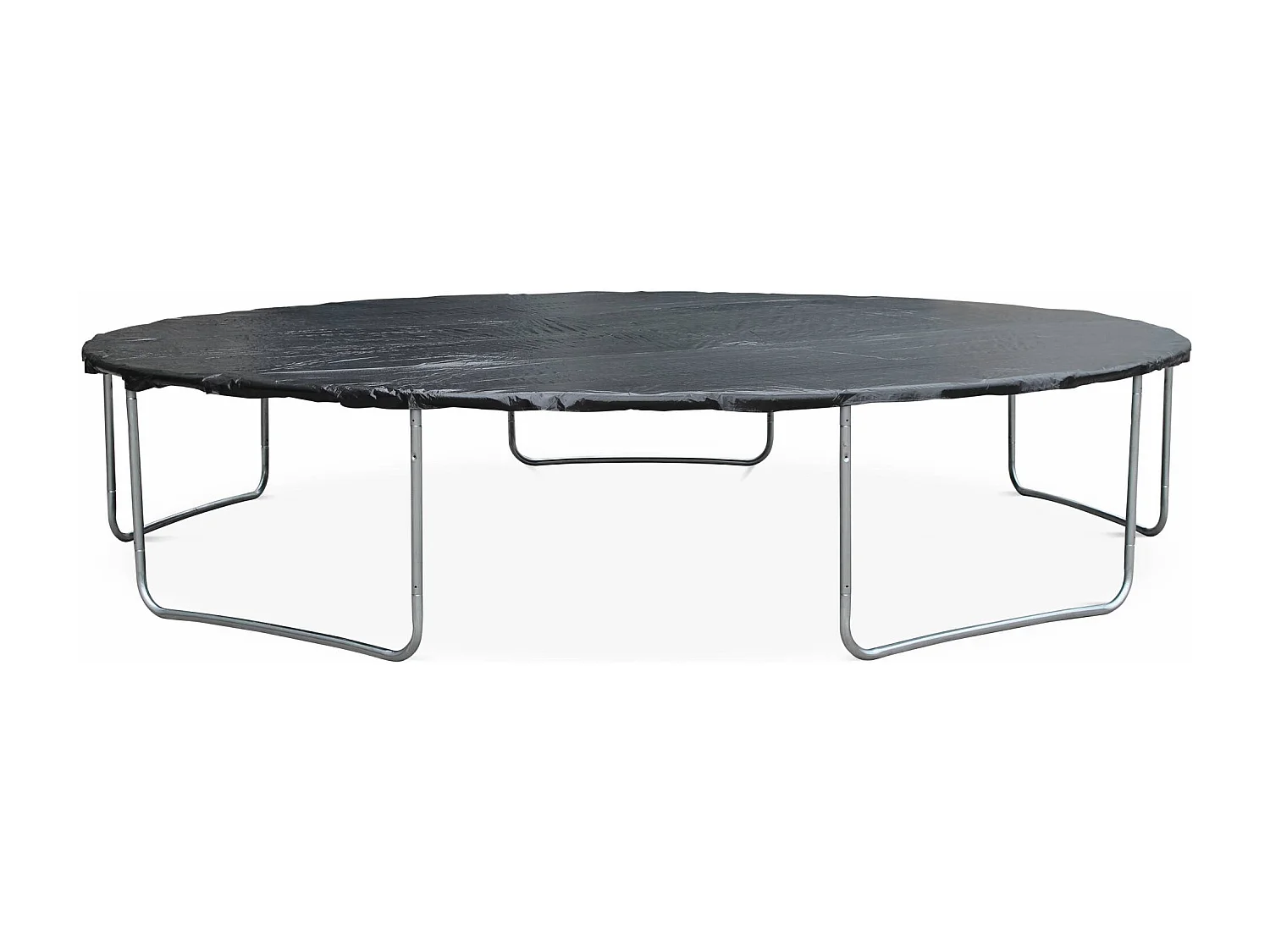 Trampoline ø460cm - neptune xxl gris et filet, échelle, bâche, filet