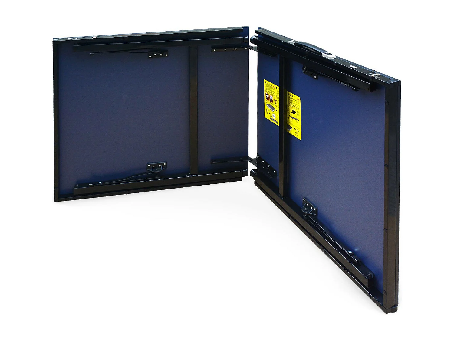 Mesa de ping pong interior plegable con 4 raquetas y 6 pelotas azul