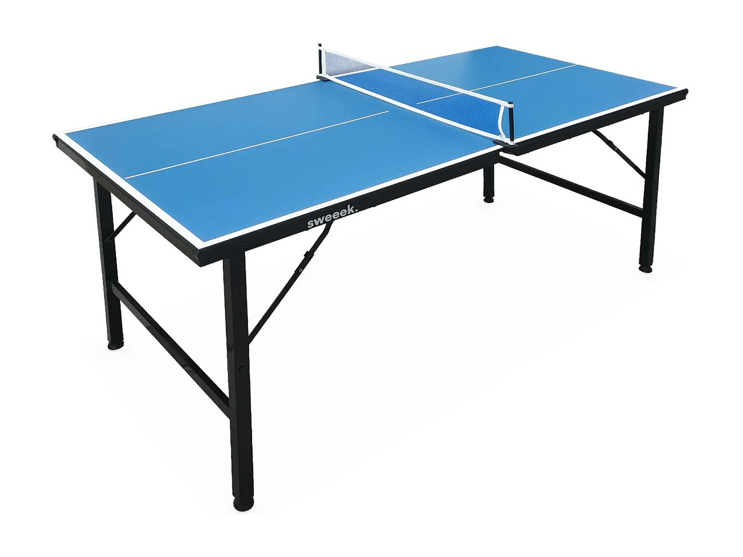 Mini tavolo da ping pong per interni pieghevole con 4 racchette e 6