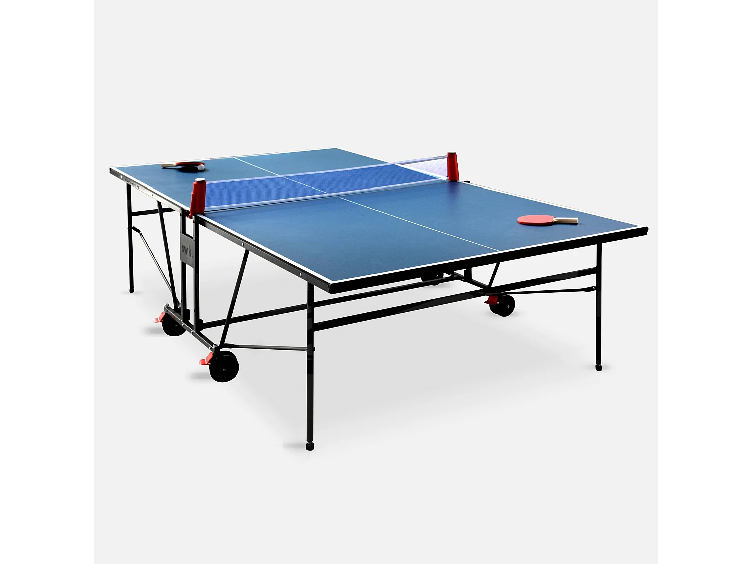 Mesa de ping pong plegable para interior con 4 raquetas y 6 pelotas,