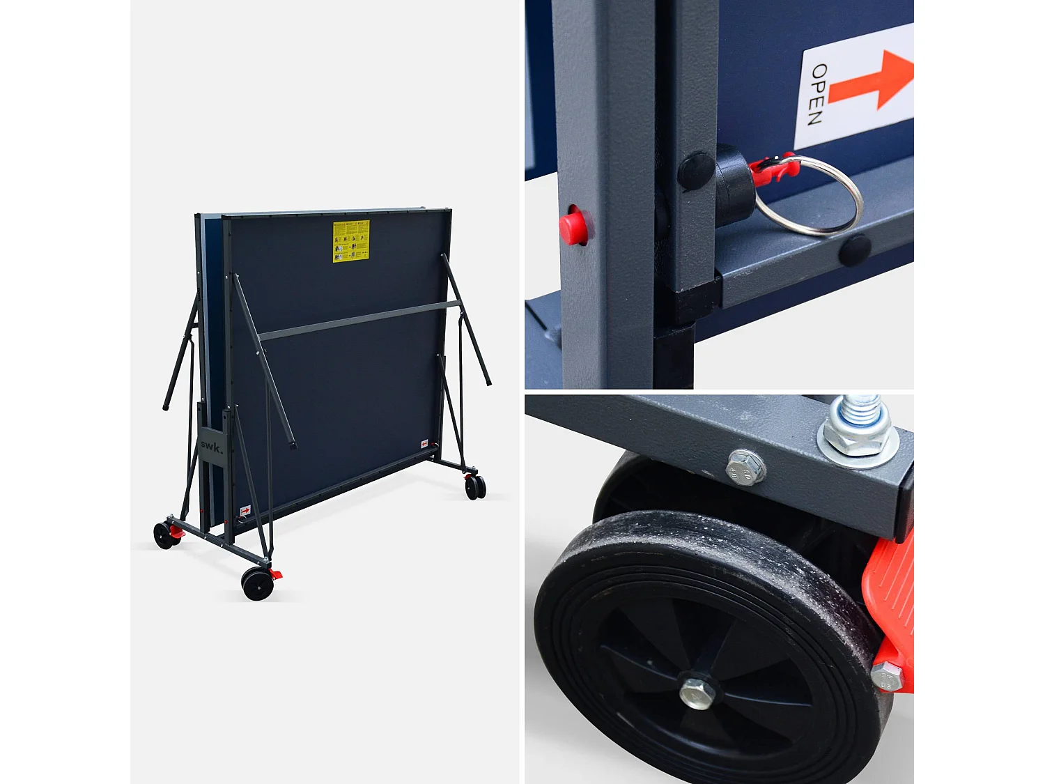 Mesa de ping pong plegable para interior con 4 raquetas y 6 pelotas,