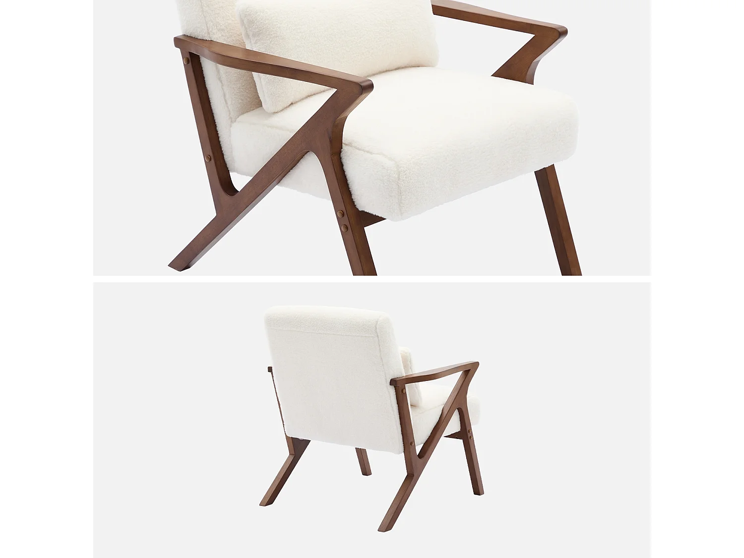 Poltrona scandinava in legno di hevea