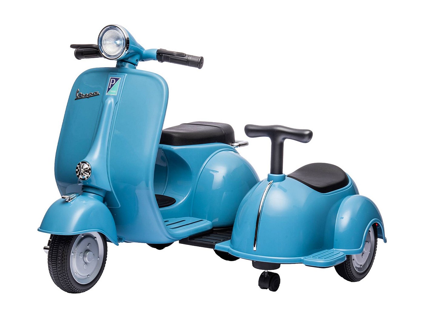 Scooter électrique enfant Vespa 12V place avec porteur