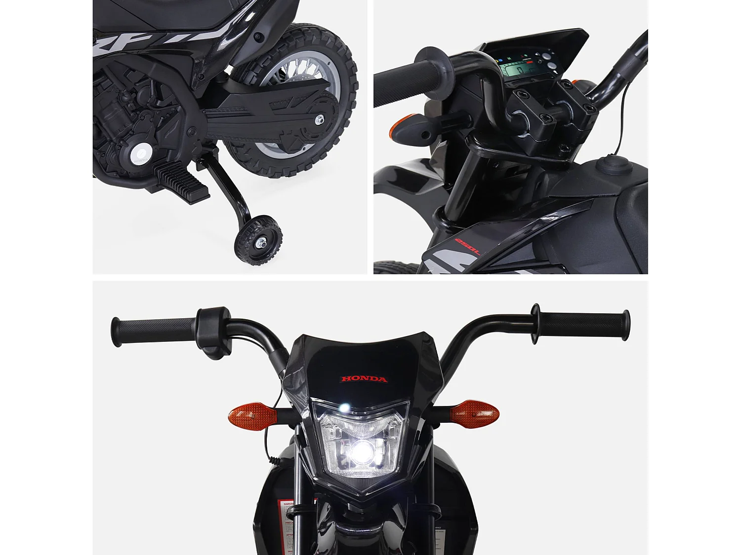 Moto électrique enfant Honda 6V. noire. 1 place