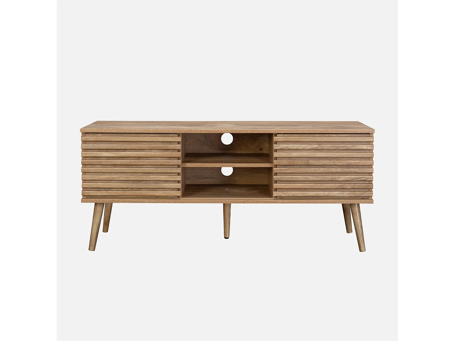 Mobile TV scandinavo a 2 ante, 120cm Marrone naturale - 120x39x51.5 cm