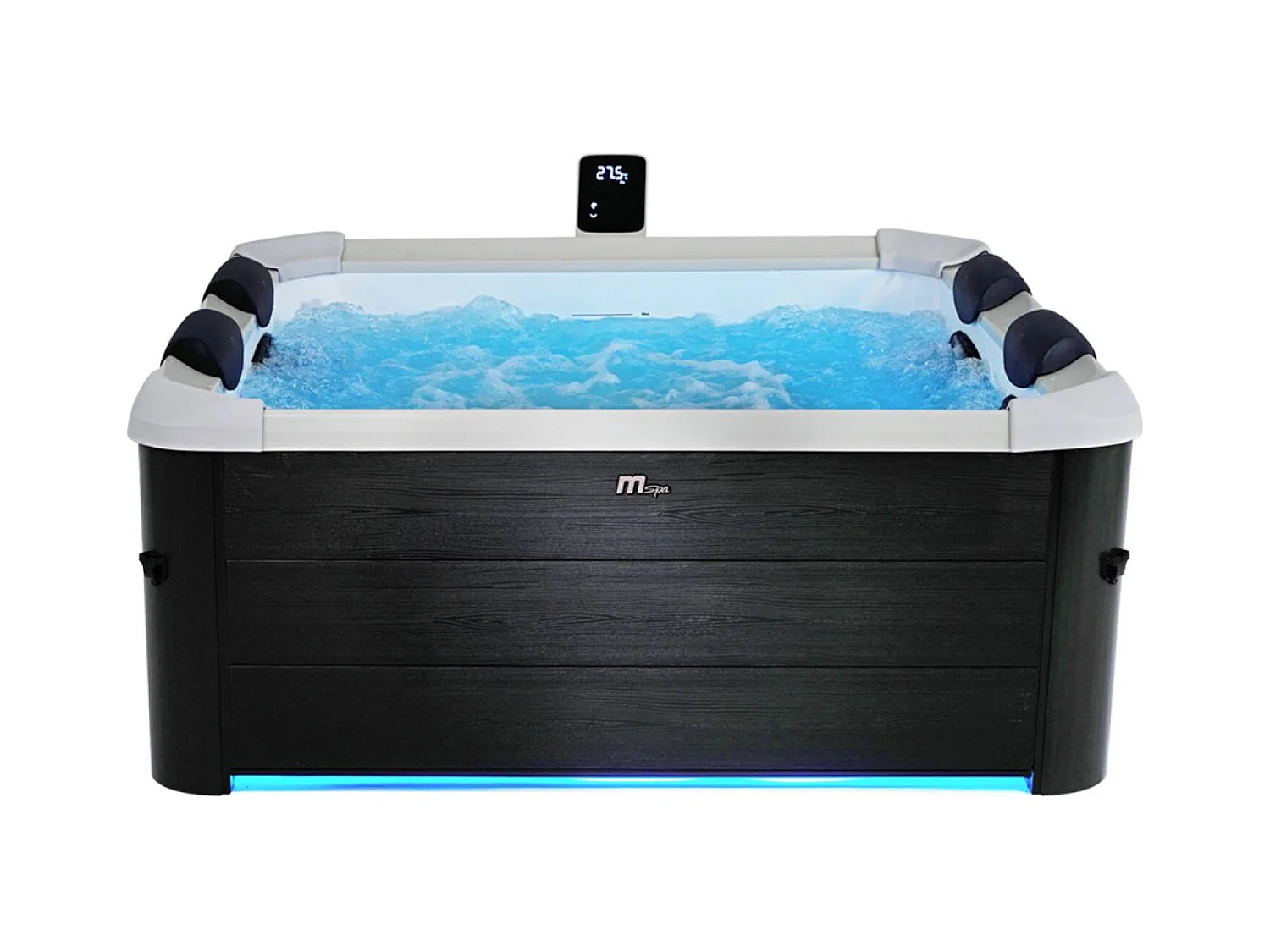 SPA rigide OSLO MSPA 6 personnes gris. 4 coussins. bâche incluse + housse thermique. hydromassages système