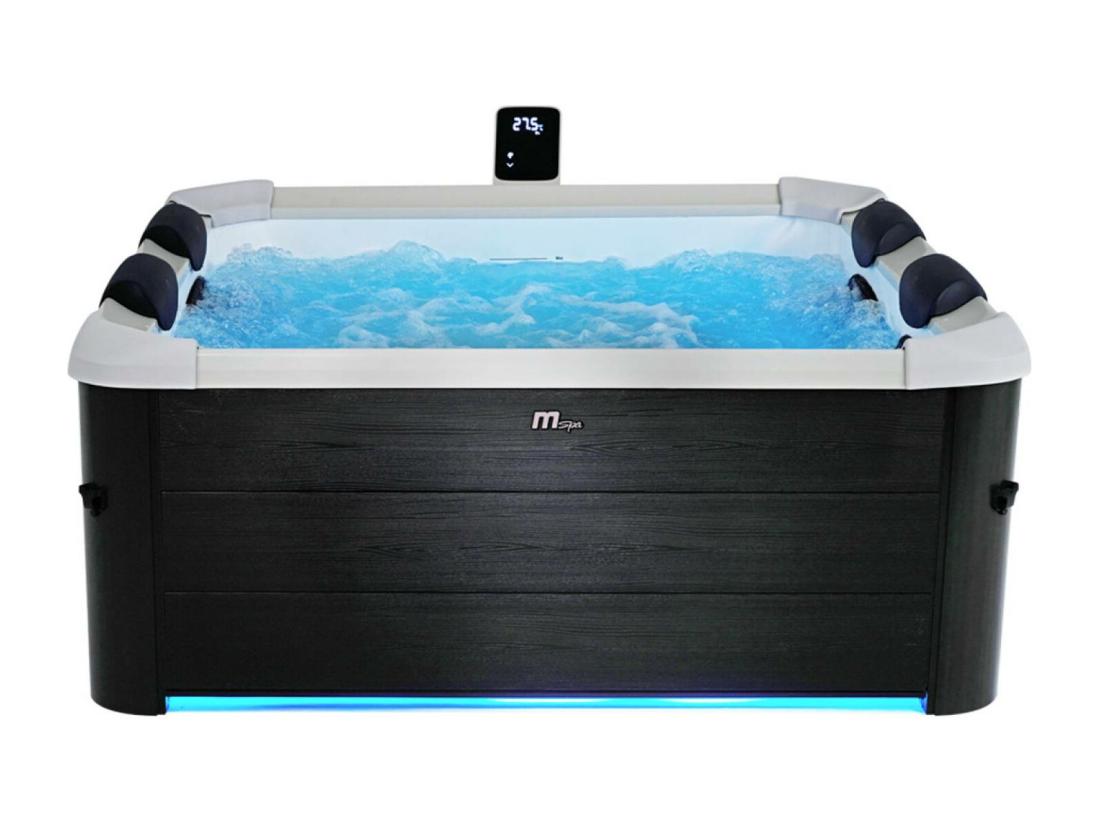 vente unique SPA rigide OSLO MSPA 6 personnes gris. 4 coussins. bâche incluse + housse thermique. hydromassages système