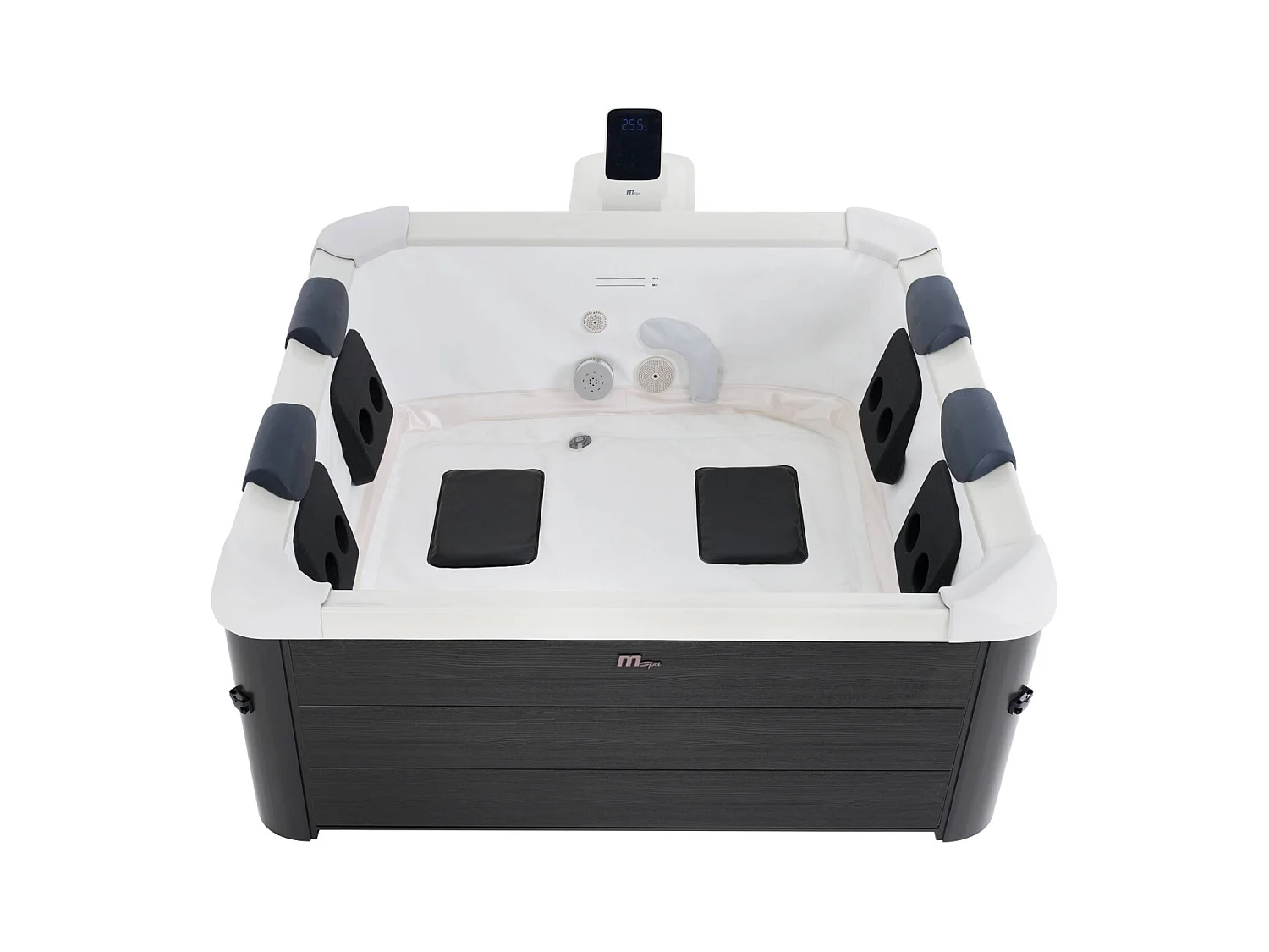 SPA rigide OSLO MSPA 6 personnes gris. 4 coussins. bâche incluse. hydromassages système
