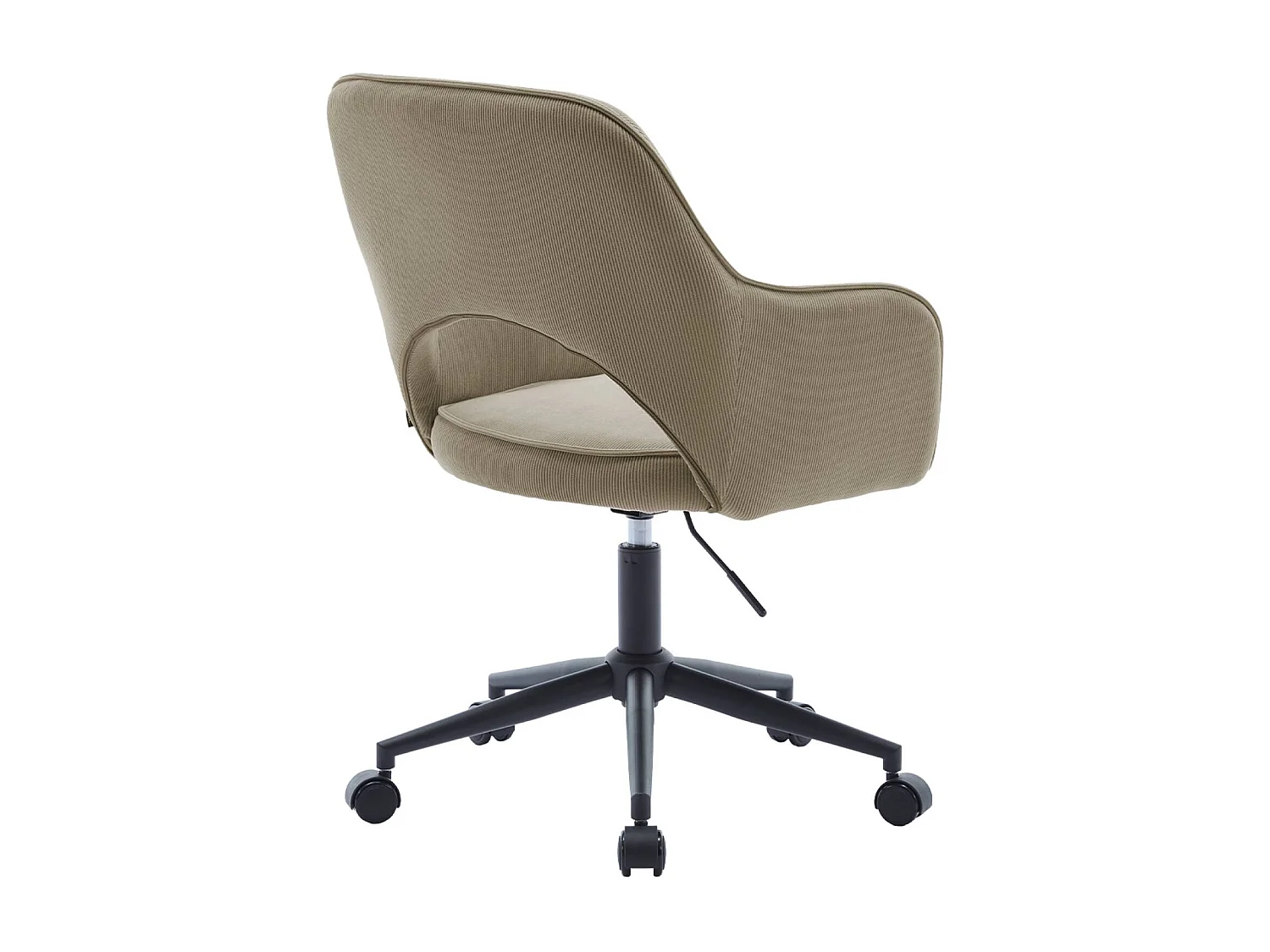 Sedia da ufficio in velluto a coste con rotelle, beige