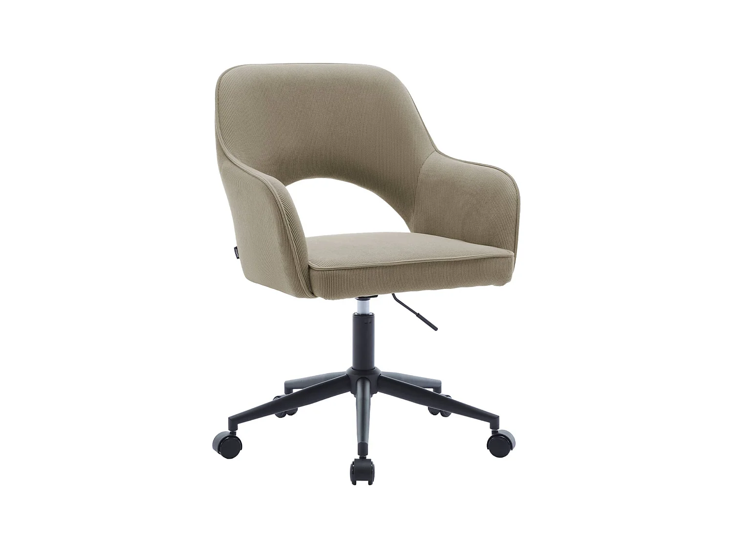 Chaise de bureau à roulettes velours côtelé beige L 60 x P 62 x H 89 / 99cm