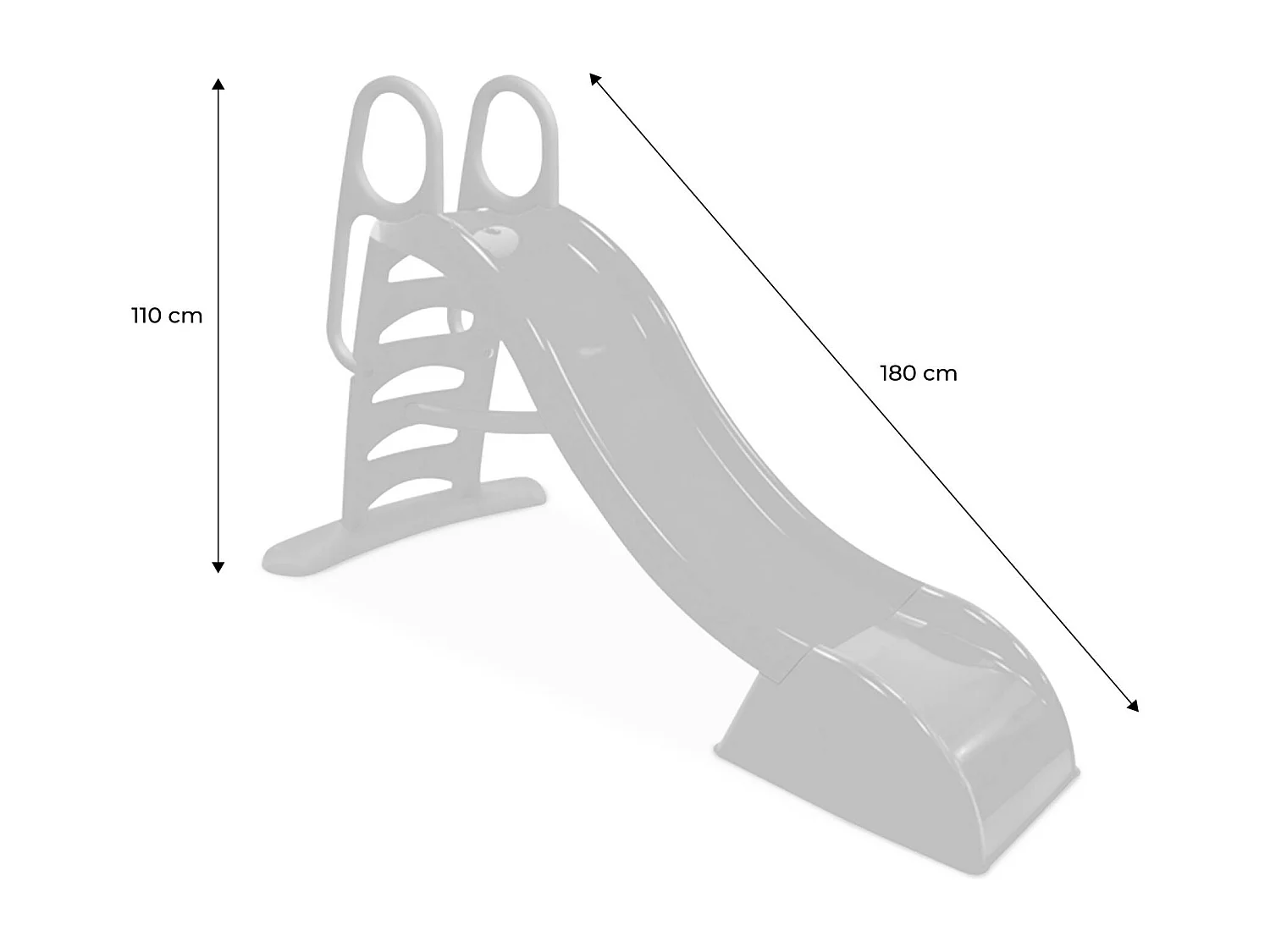 Grande scivolo con collegamento acqua, 180cm, verde, rosso e giallo