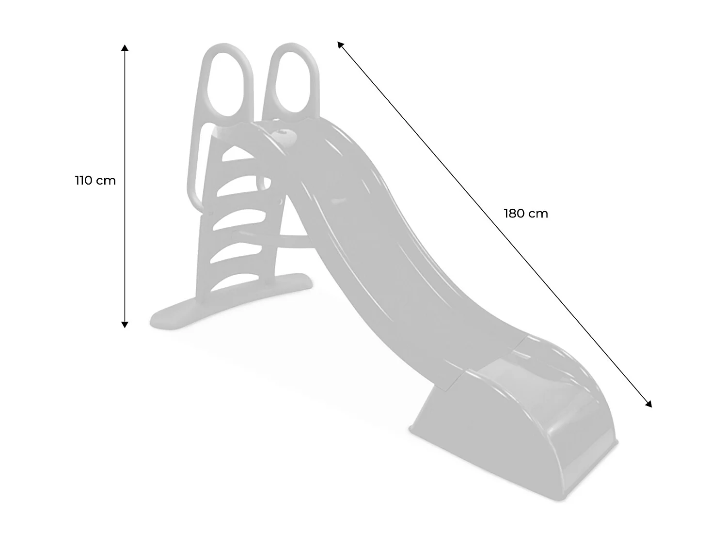 Grande scivolo con collegamento acqua, 180cm, verde, rosso e giallo