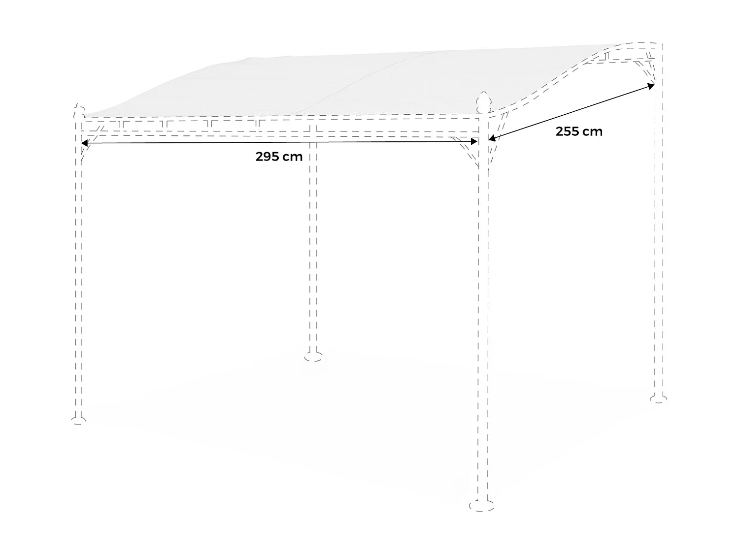 Techo de lona para pérgola brestum 3x2.5m beige