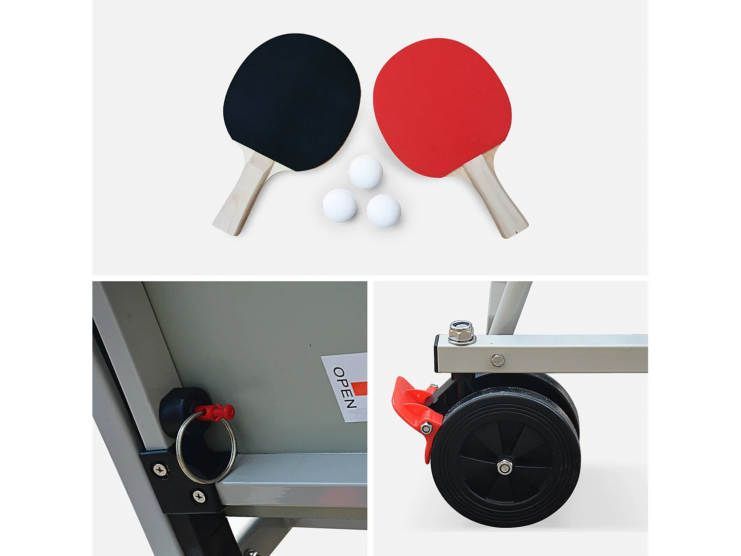 Table de ping pong OUTDOOR. avec 2 raquettes et 3 balles. pour utilisation extérieure + Housse en PVC