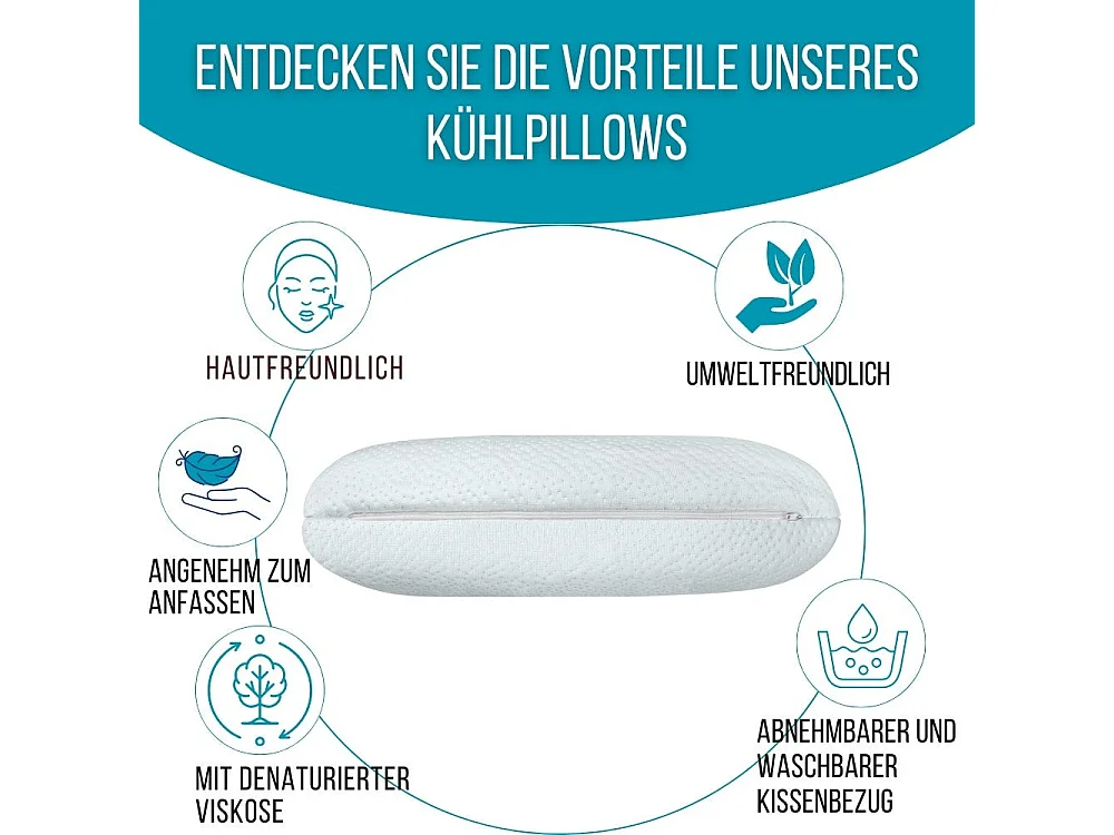 Oreiller Infusé au Gel Rafraîchissant - 60x40  Technologie de Refroidissement Avancée - ClimaConfort ICE