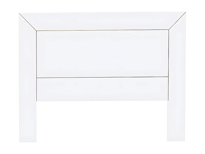 Cabecero para somier de 135 cm , pino y Mdf macizo, Moblit, serie Kalpe lacado, medidas: (110x145x2) cm ( altoxanchoxfondo), color blanco