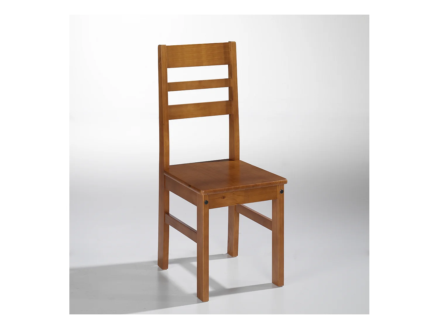 Juego de dos sillas , pino macizo, Moblit, serie Kalpe, medidas: (98,5x42x45) cm ( altoxanchoxfondo), color cerezo