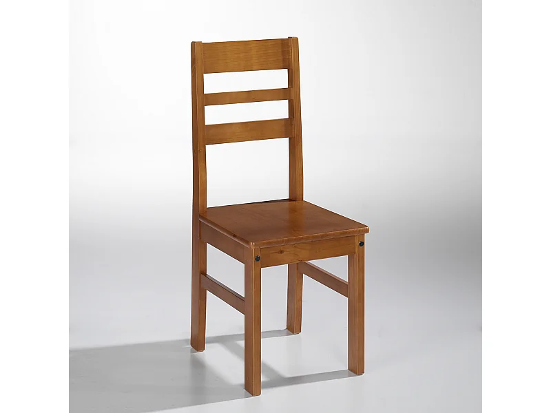 Juego de dos sillas , pino macizo, Moblit, serie Kalpe, medidas: (98,5x42x45) cm ( altoxanchoxfondo), color cerezo