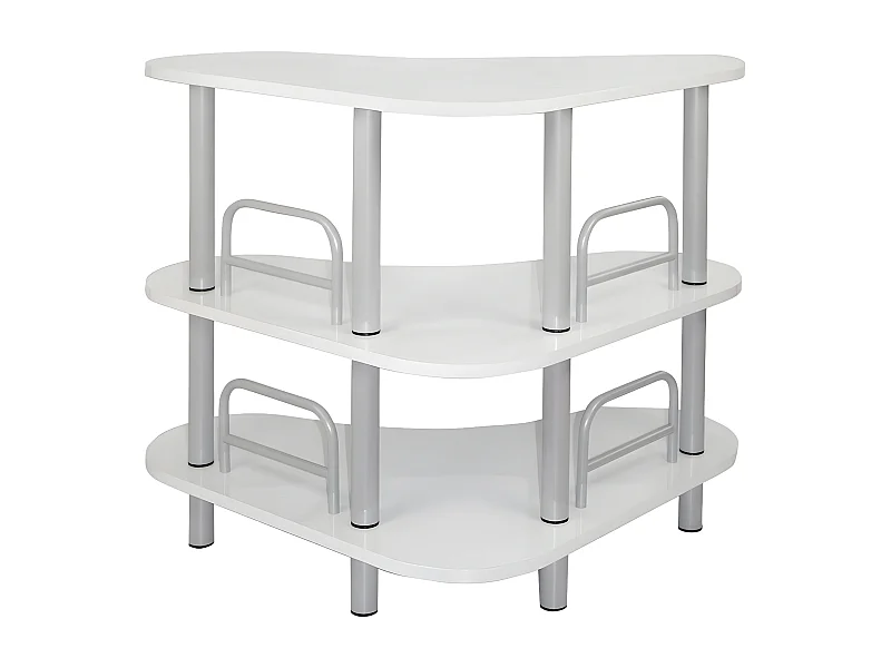 Barra de bar blanca con estantes