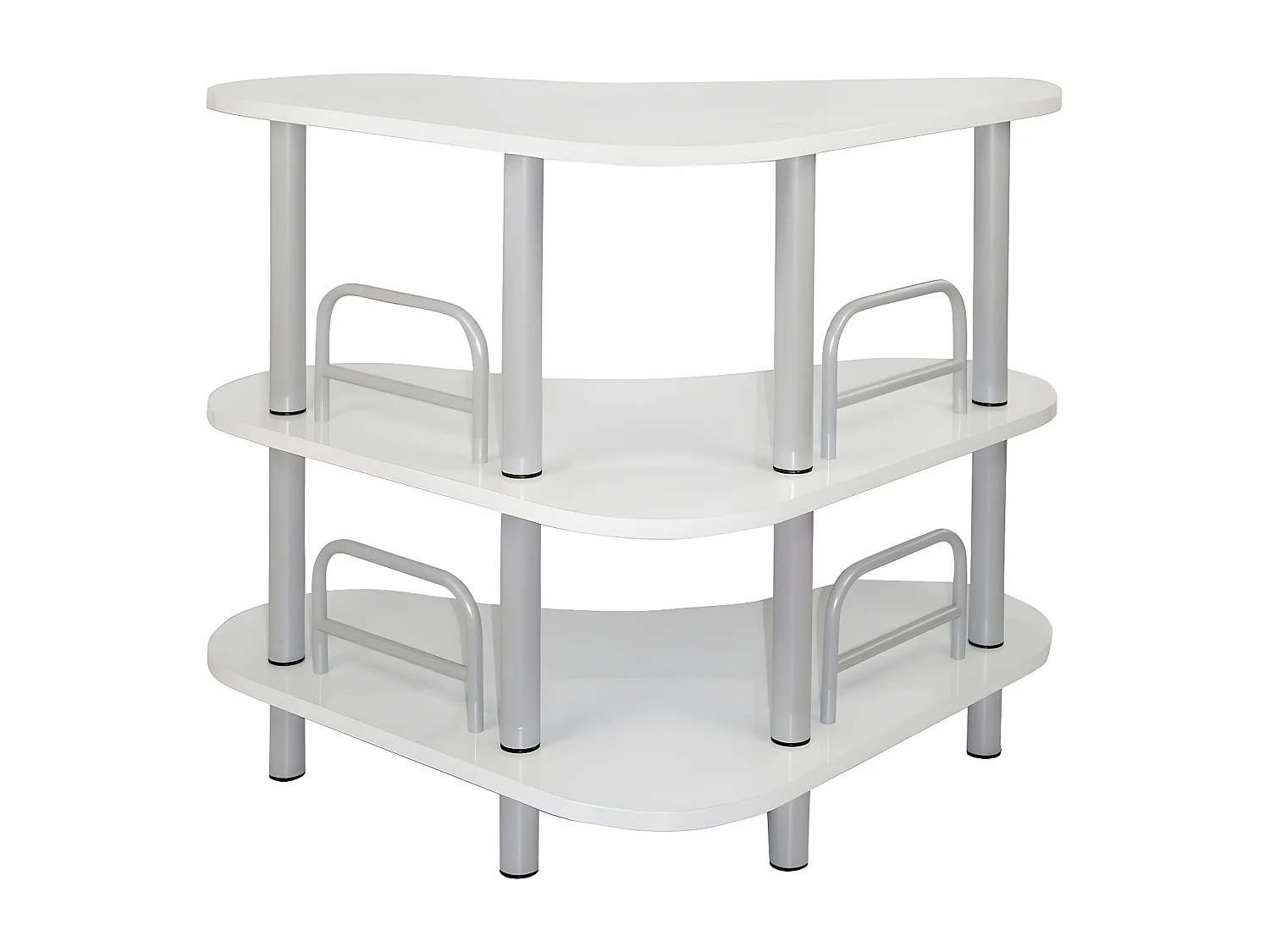 Barra de bar blanca con estantes