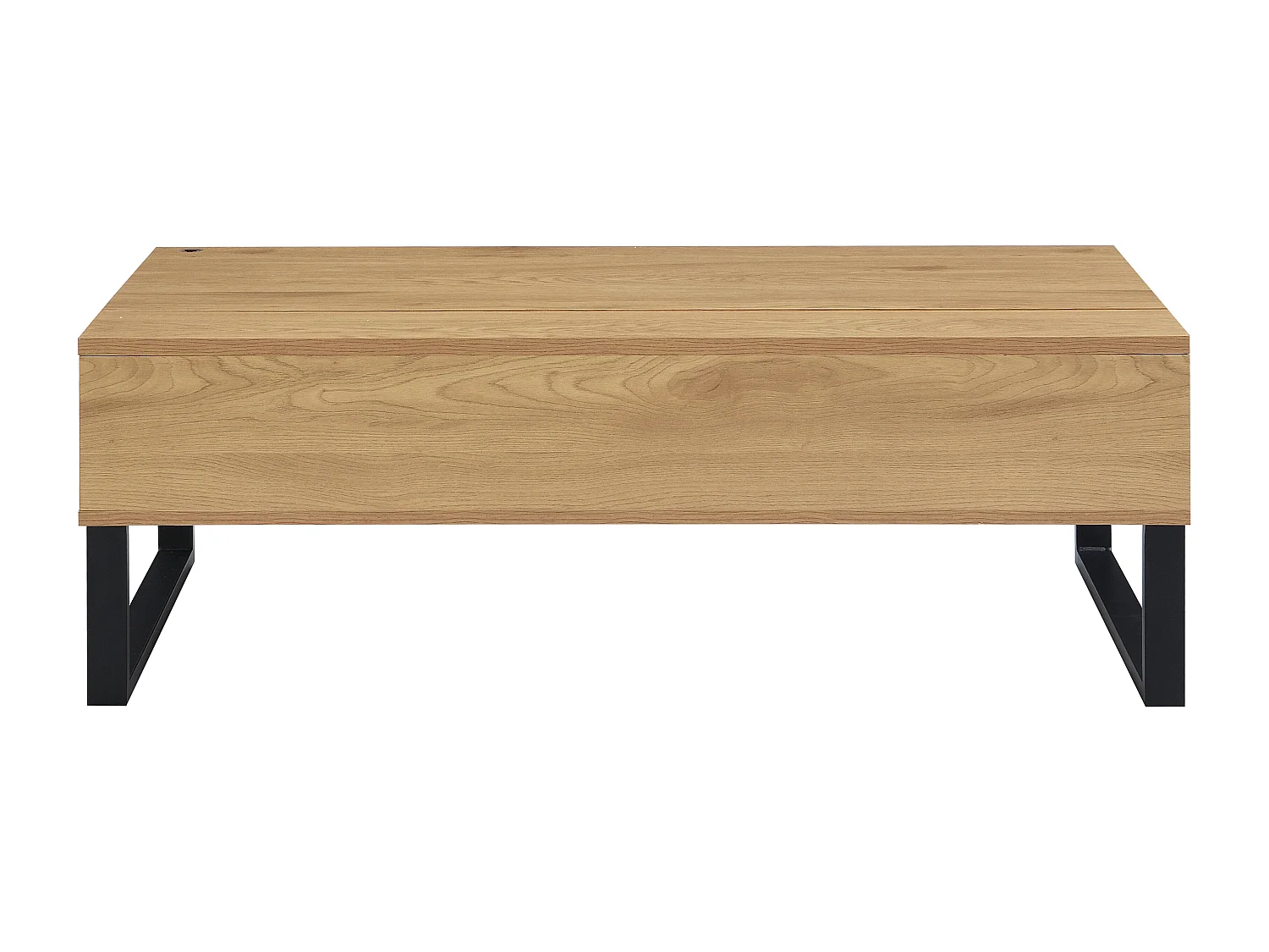 Table basse avec plateau relevable en MDF et acier noir - Naturel - SECALI