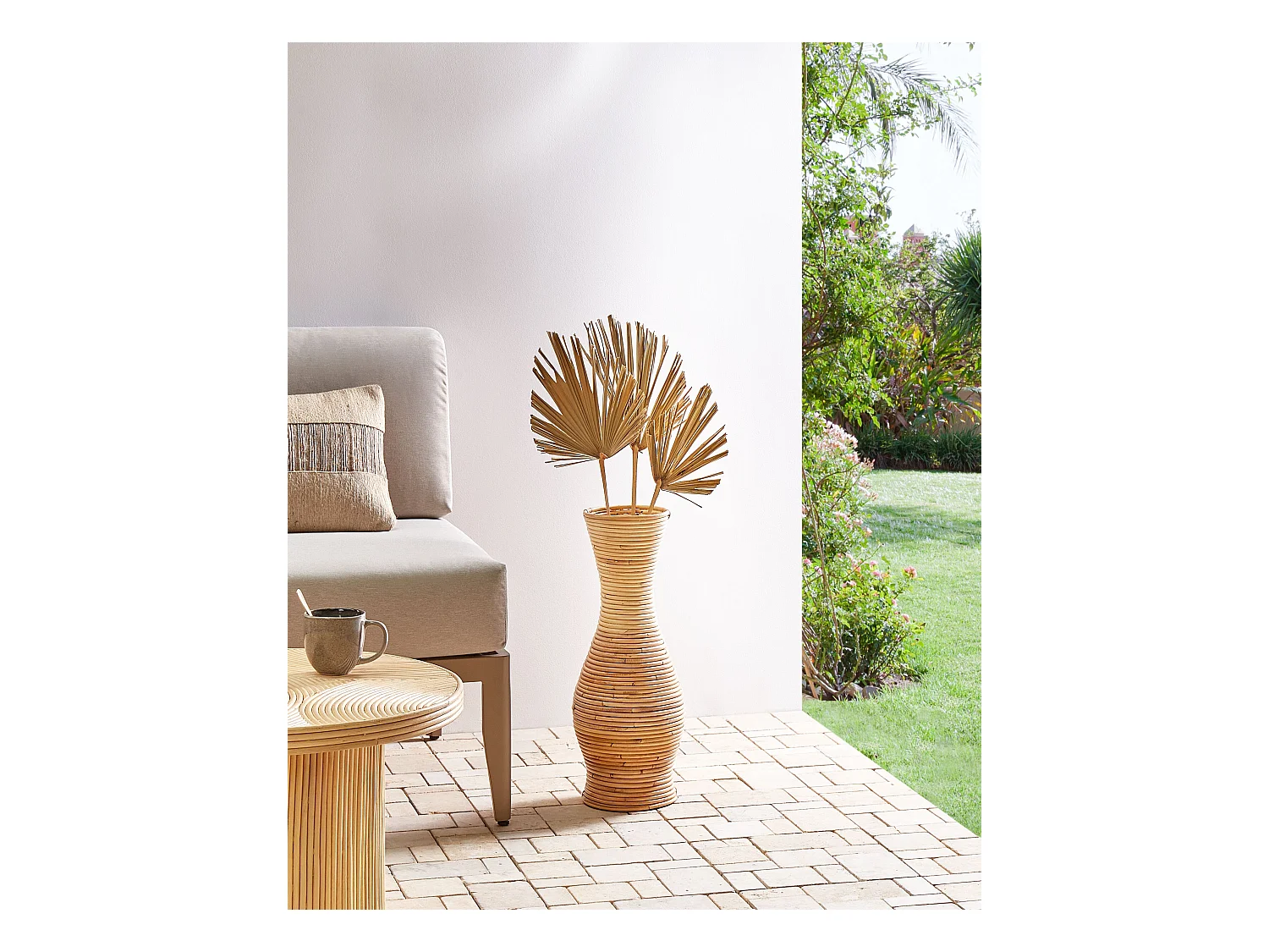 Vase décoratif TRINISA Rotin 50 cm Naturel