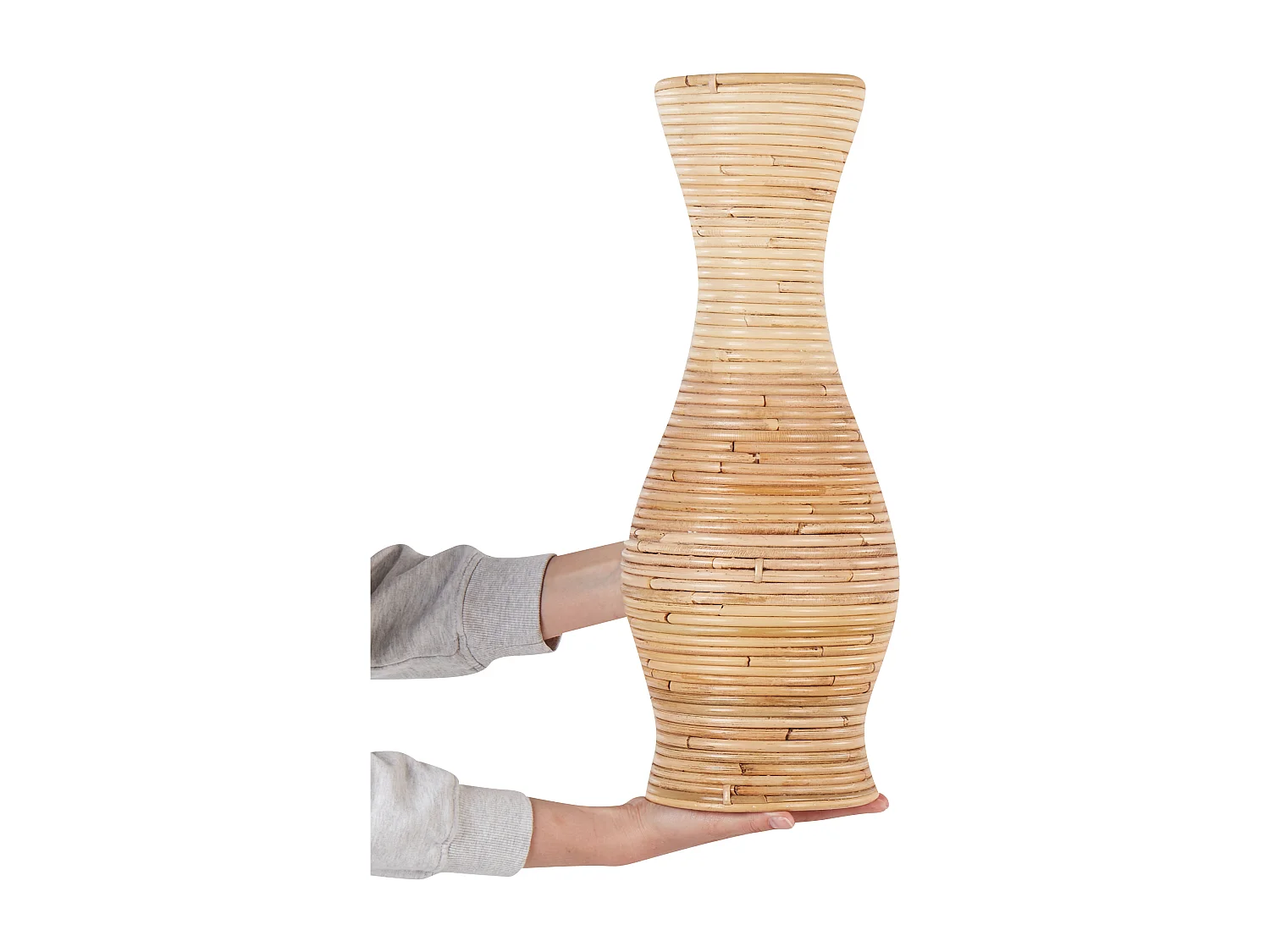 Jarrón decorativo TRINISA Ratán 50 cm Natural