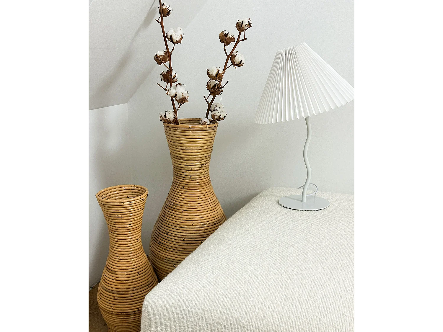 Vase décoratif TRINISA Rotin 70 cm Naturel
