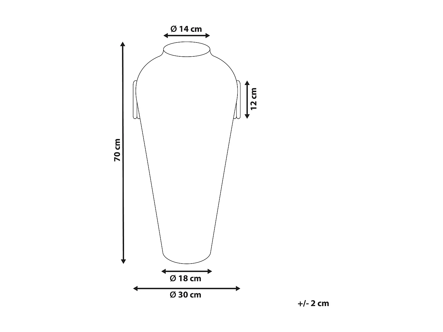 Vase décoratif ELATIA Rotin 70 cm Naturel
